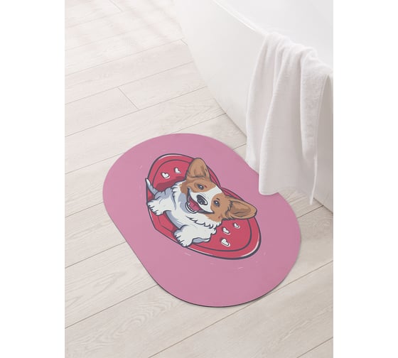 Изображение товара Коврик для ванной и туалета JOYARTY 58x38 см Сладкий корги sbm_429250_58x38