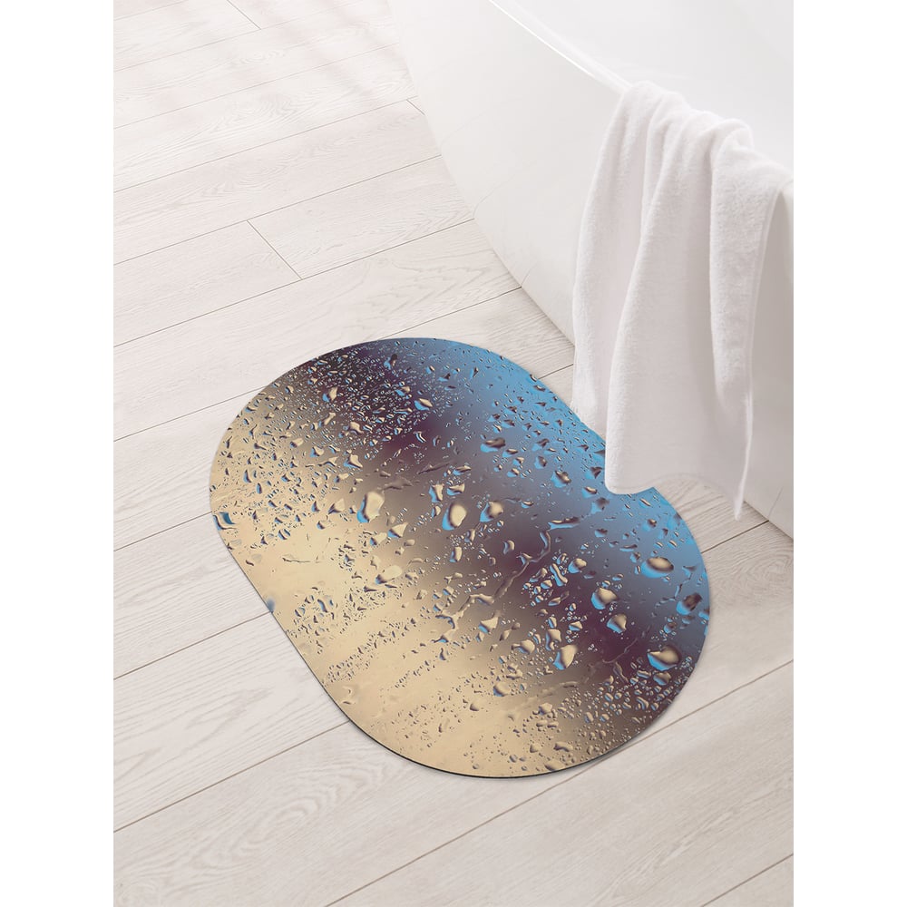 Изображение товара Овальный противоскользящий коврик для ванной и туалета JOYARTY 58x38 см