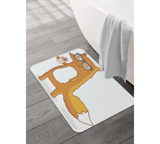 Изображение товара Коврик для ванной и туалета JOYARTY 58x38 см Хитрый лис sbmrec_78553_58x38