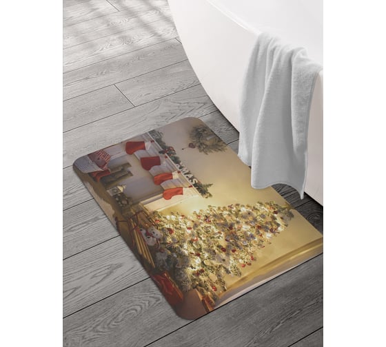 Изображение товара Коврик для ванной и туалета JOYARTY 58x38 см Новогодняя атмосфера sbmrec_427859_58x38
