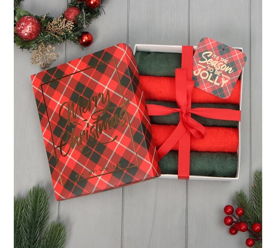 Изображение товара Набор махровых полотенец Этель Jolly 30x30 см, 5 шт, 100% хлопок, 340 гр/м2 9919449