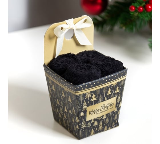 Изображение товара Набор махровых полотенец Этель Merry Christmas 30x30 см, 4 шт., хлопок 340 г/м2 7339078
