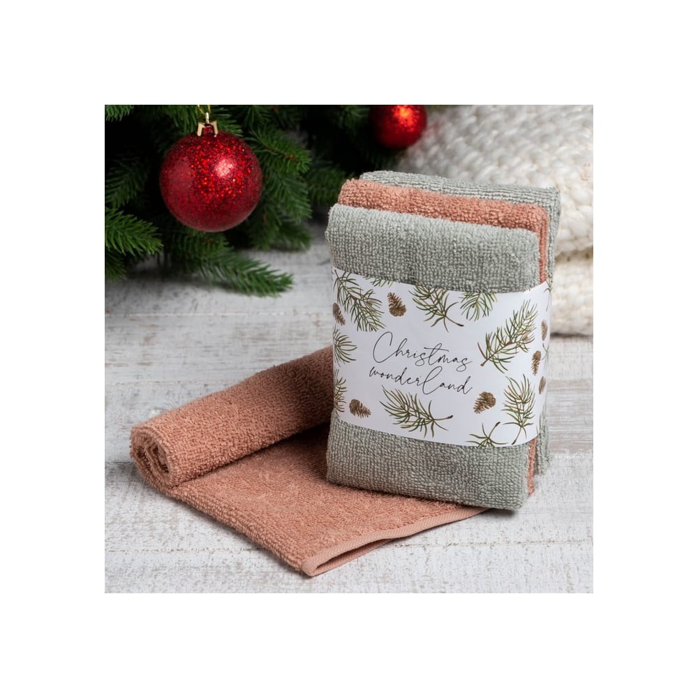 Изображение товара Набор махровых полотенец Этель Wonderland 30x30 см, 3 шт, хлопок