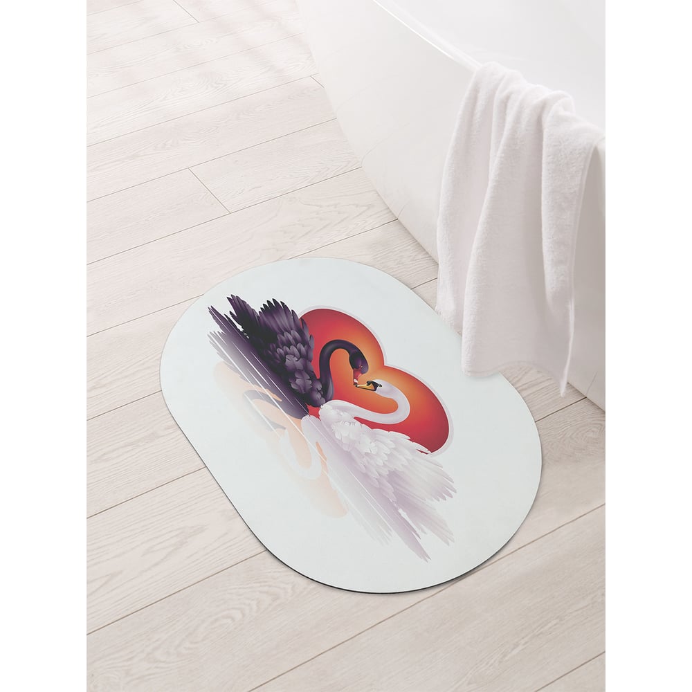 Изображение товара Коврик для ванной овальный противоскользящий JOYARTY 58x38 см серия День влюбленных