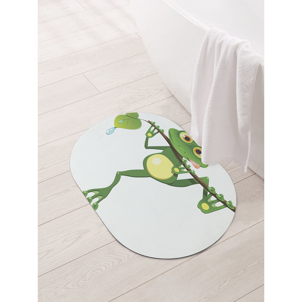 Изображение товара Коврик для ванной и туалета овальный противоскользящий JOYARTY 58x38 см