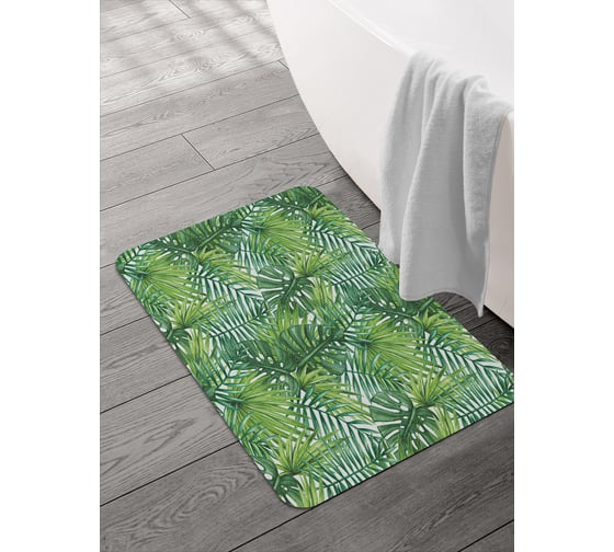 Изображение товара Коврик для ванной и туалета JOYARTY 58x38 см Тропические листья sbmrec_36056_58x38