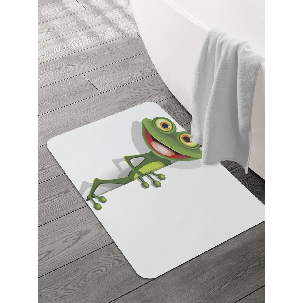 Изображение товара Коврик для ванной и туалета JOYARTY 58x38 см Улыбка лягушки противоскользящий