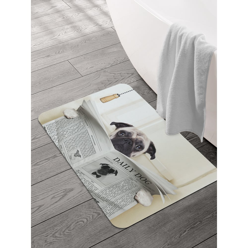 Изображение товара Коврик для ванной JOYARTY Собака с газетой 58x38 см