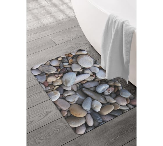 Изображение товара Коврик для ванной и туалета JOYARTY 58x38 см Морская галька sbmrec_91599_58x38