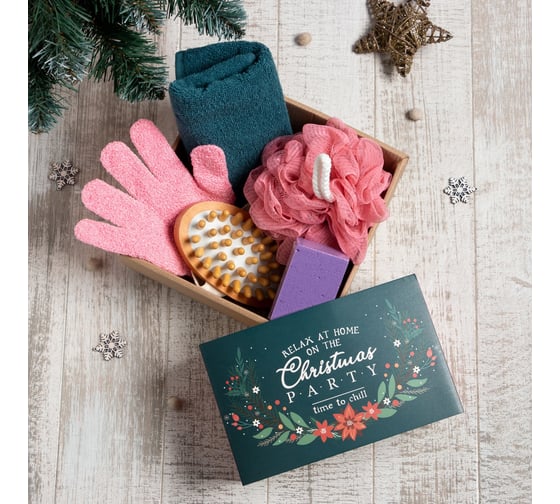 Изображение товара Подарочный набор Этель Christmas party полотенце 30x60см и акссесуары (5 предм.) 7882596