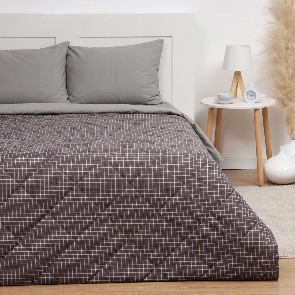 Изображение товара Покрывало LoveLife 2 сп Cage 180x210 см микрофайбер графит стильное и практичное