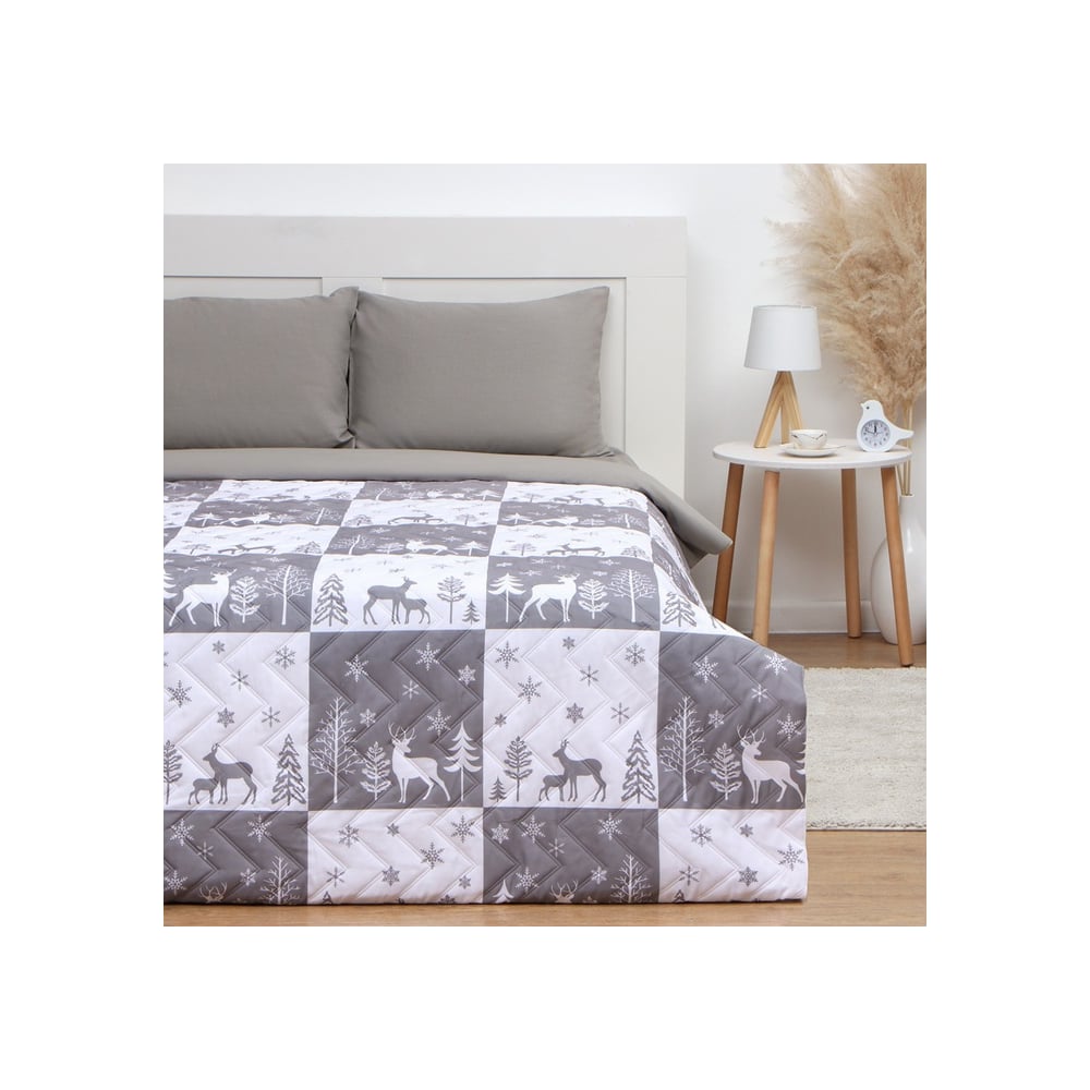 Изображение товара Покрывало LoveLife 2 сп New year forest 180x210 см микрофайбер новогодний дизайн