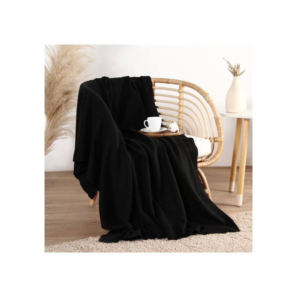 Изображение товара Плед Экономь и Я Черный 150х180 см, пл.160 г/м2, 100% п/э 10671315