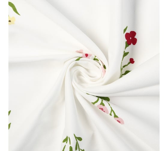 Изображение товара Комплект штор для кухни Этель "Цветочек", 150x150 см - 2 шт, саржа 190 г/м2, 100% хл 10783192