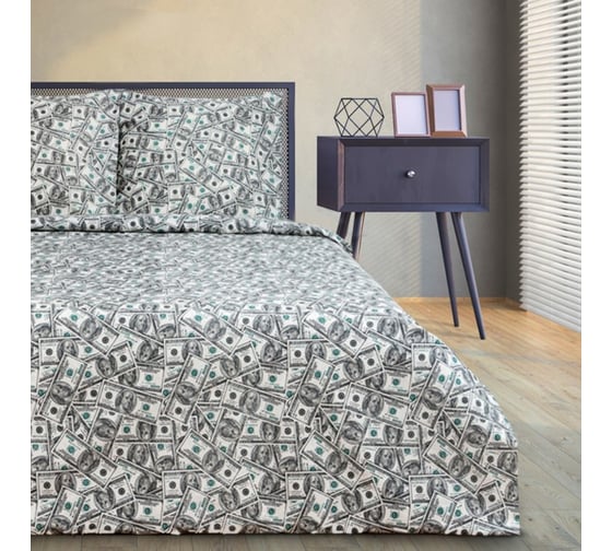 Изображение товара Комплект постельного белья Этель 2 сп Cash 175х215 см, 200х220 см, 70х70 см -2 шт, бязь 125 г/м2 7533802