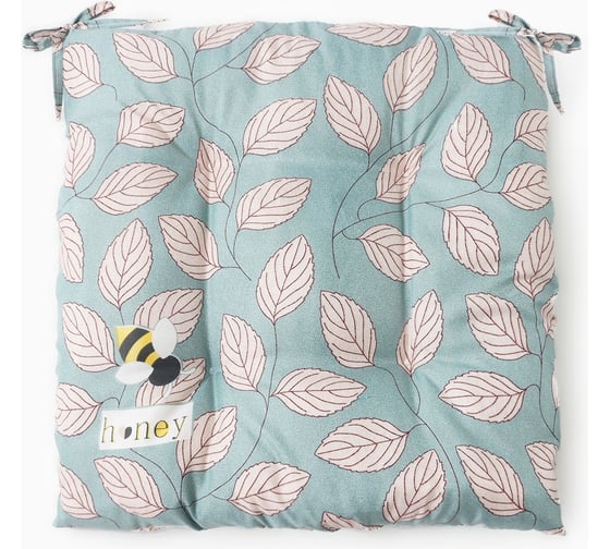 Изображение товара Сидушка на стул Этель "Листья" цв.зеленый, 40x40 см, 100% п/э 10713152