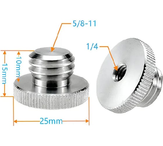 Изображение товара Переходник на штатив с 1/4 на 5/8 Hilda per2