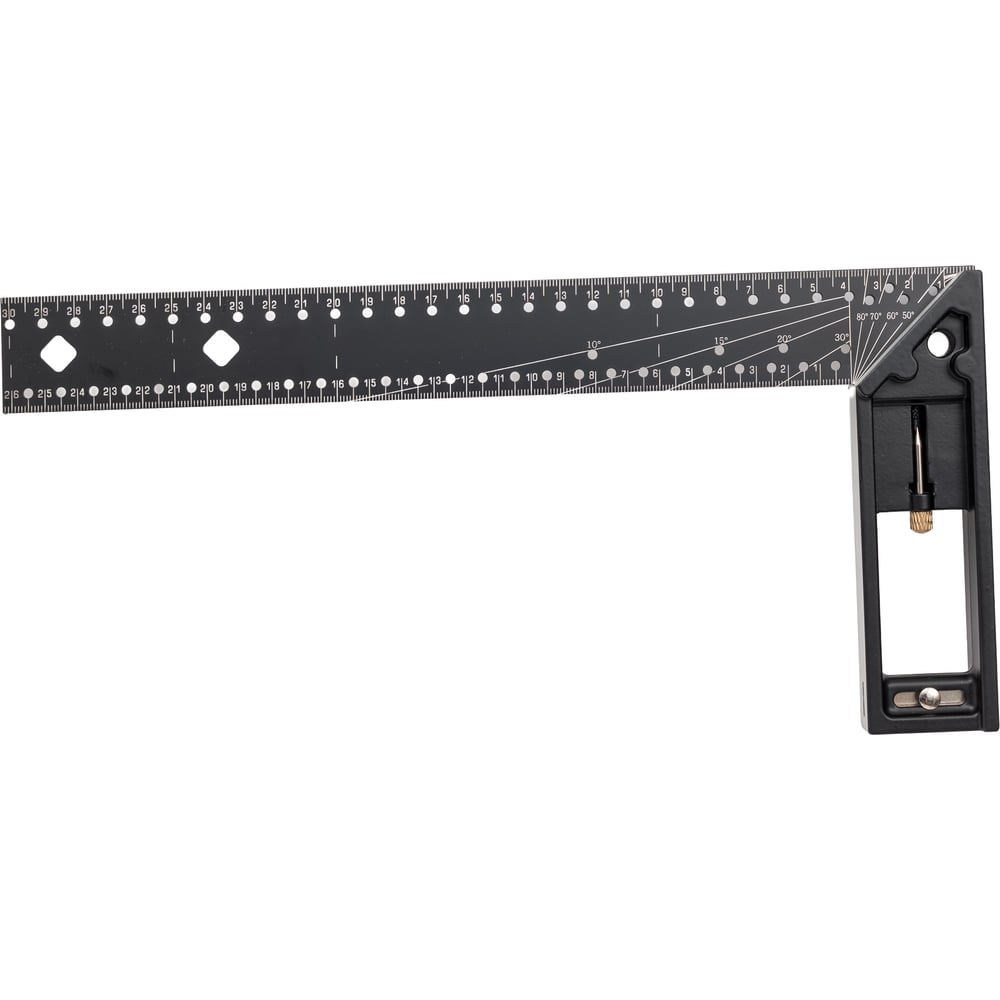 Изображение товара Многофункциональный угольник DLT 300 мм с двусторонней шкалой и углом 45 градусов