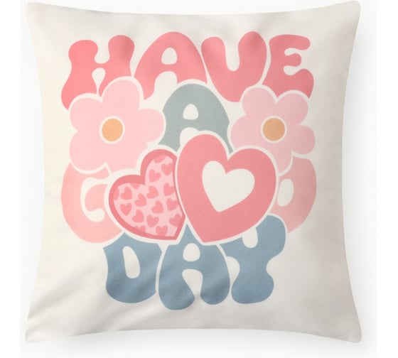 Изображение товара Чехол на подушку Этель "Good day", 40х40 см, 100 п\э, велюр 10440212