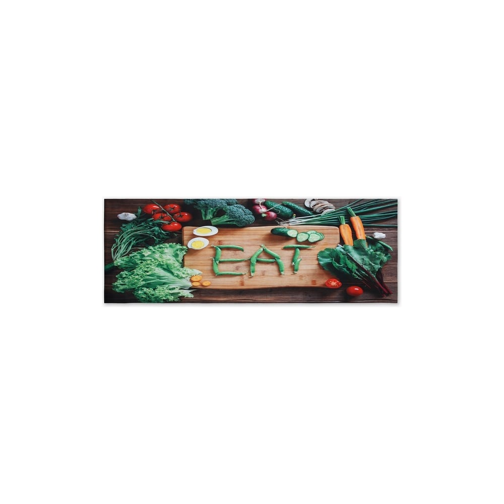 Изображение товара Коврик для кухни Этель EAT 38x118 см нескользящий бежево-зеленый