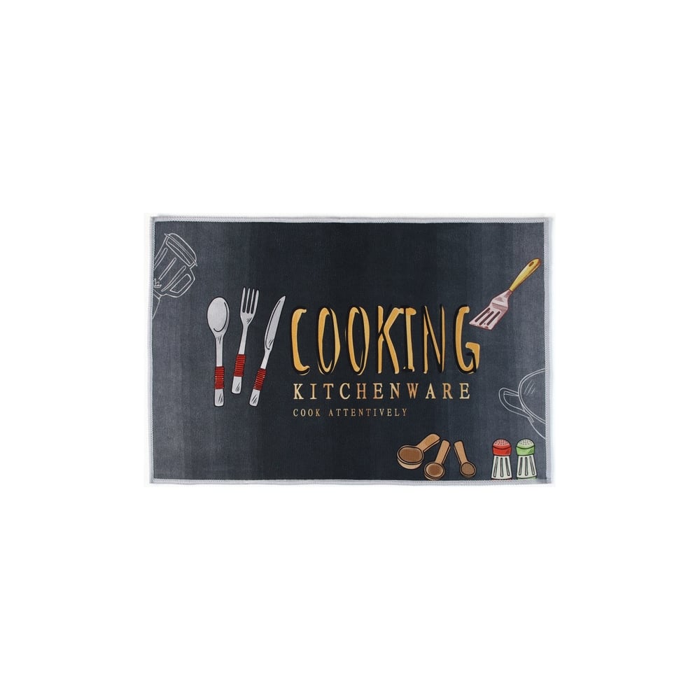 Изображение товара Коврик для кухни Этель Cooking 40x60 см нескользящий черный