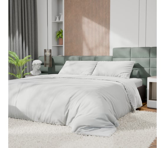 Изображение товара Комплект постельного белья Этель 2сп Tencel 180х210 см, 220х245 см, 50х70см-2шт, цв. белый 10655059