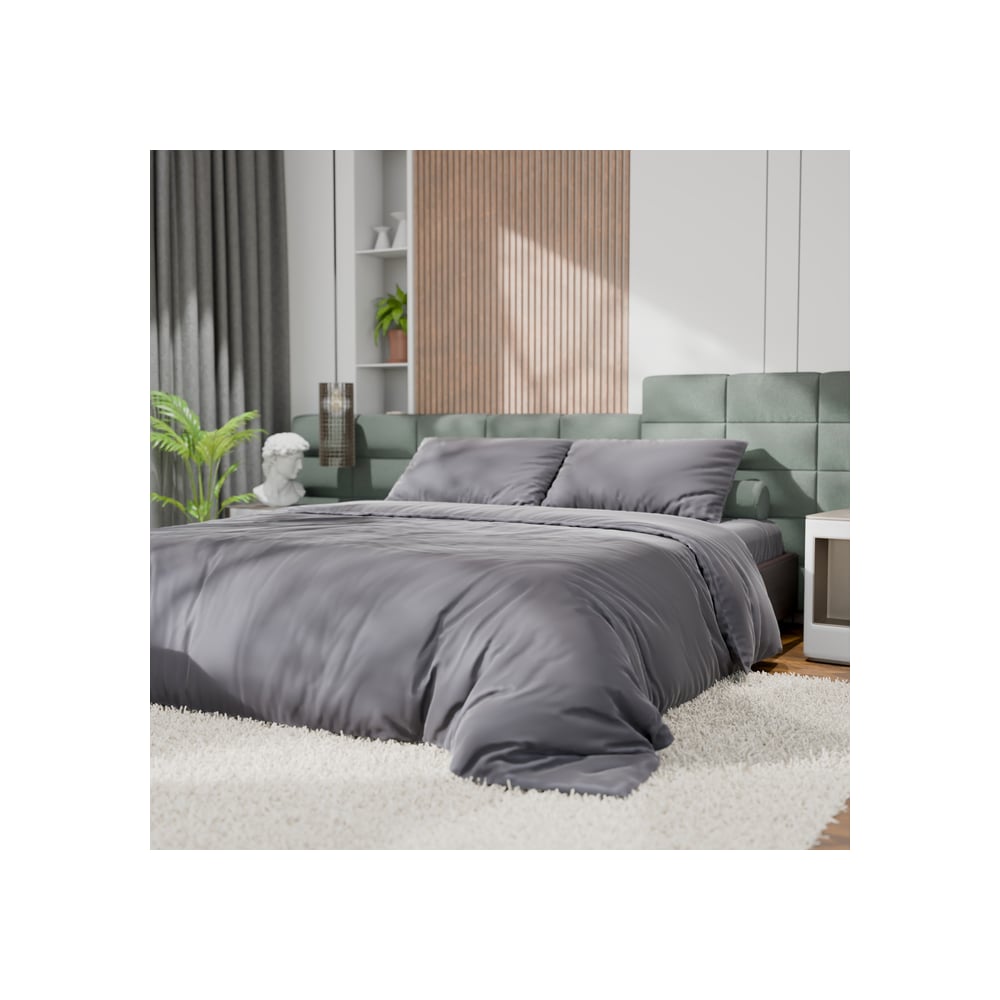 Изображение товара Комплект постельного белья Этель 2сп Tencel серый, 180x210/220x245 см, 50x70 см, 2 шт