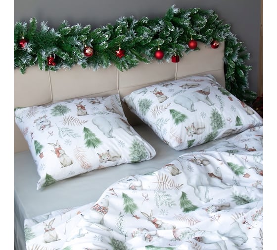 Изображение товара Комплект постельного белья Этель дуэт Forest history 143х215 см 2 шт, 220х240 см, 70х70 см 2 шт, поплин 9823946