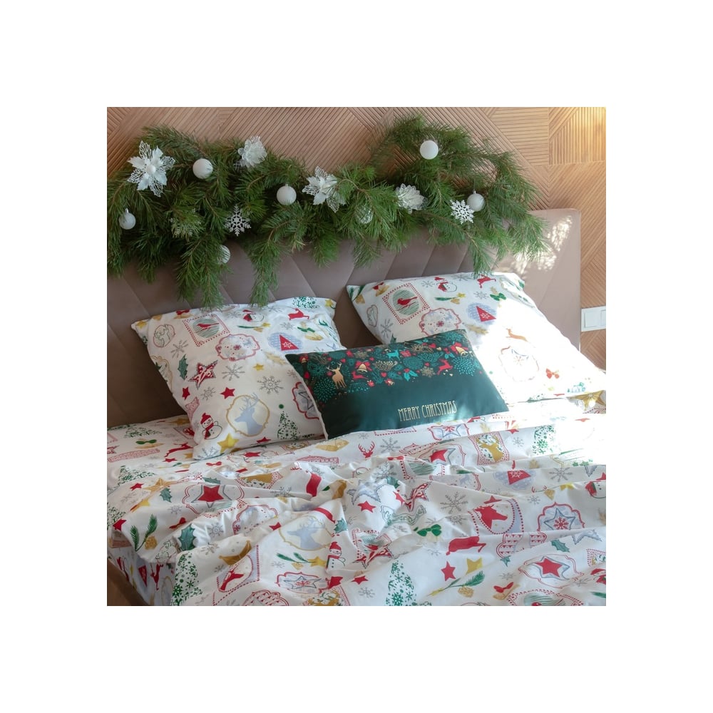 Изображение товара Комплект постельного белья Этель евро Зимний винтаж хлопок 220x240 см