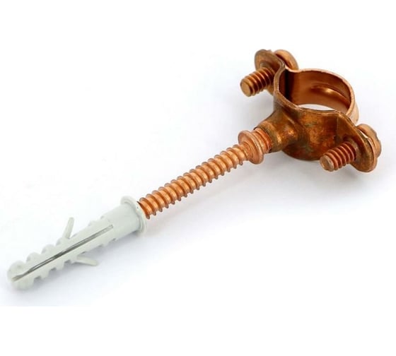 Изображение товара Хомут для труб Uni-Fitt 35 медный со шпилькой и дюбелем 851R3500