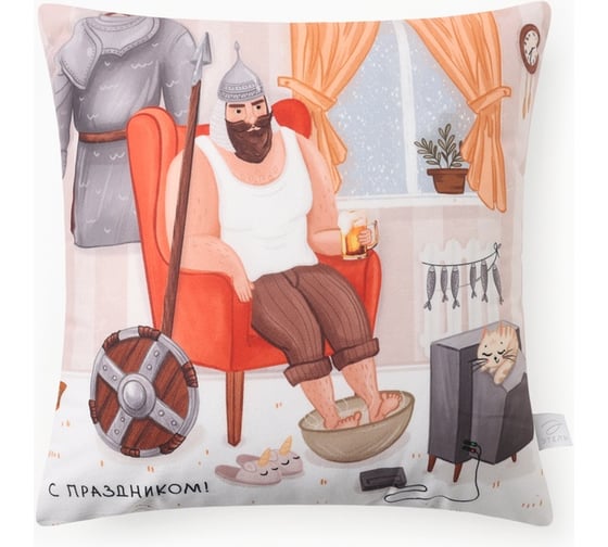 Изображение товара Подушка декоративная Этель "Рыцарь" 40x40 см, велюр, 100% п/э 10805389
