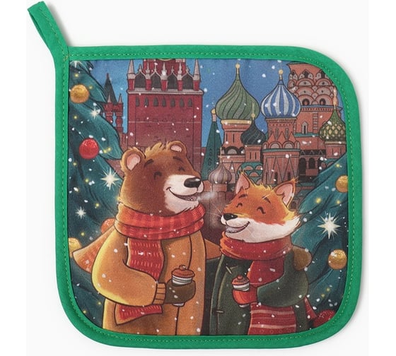 Изображение товара Прихватка Этель Red Square саржа, 19x19 см, 100% хлопок, ватин 250 г/м2 10366949