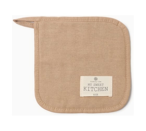 Изображение товара Прихватка Этель ECO, цв. бежевый, 19x19 см, 70% хлопок, 30% лен, ватин 250 г/м2 10398296