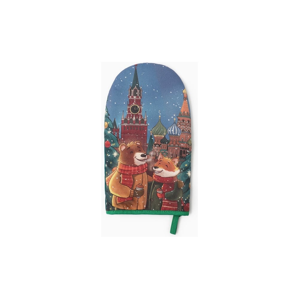 Изображение товара Варежка-прихватка Этель Red Square 15x28 см саржа 100% хлопок ватин
