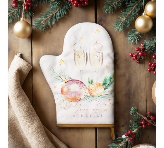 Изображение товара Варежка-прихватка Этель Еsthetics 20x28 см, саржа, 100% хлопок, ватин 250 г/м2 10366958