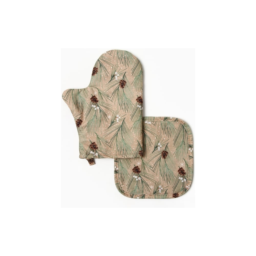 Изображение товара Набор Этель Spruce branches варежка-прихватка и прихватка