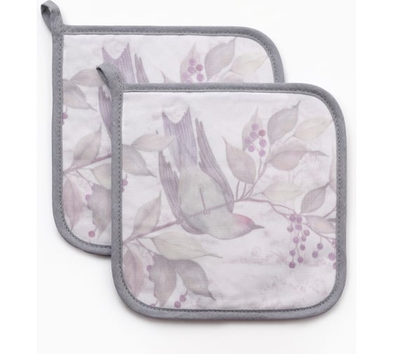 Изображение товара Набор прихваток Этель Мorning dew 2 шт, 19x19 см, саржа, 100% хлопок, ватин 250 г/м2 10754582