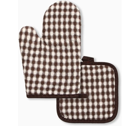 Изображение товара Кухонный набор из 2 предметов Этель Мозайка прихватка 17*17 см, варежка-прихватка 26*16 см, 100% п/э 10513446