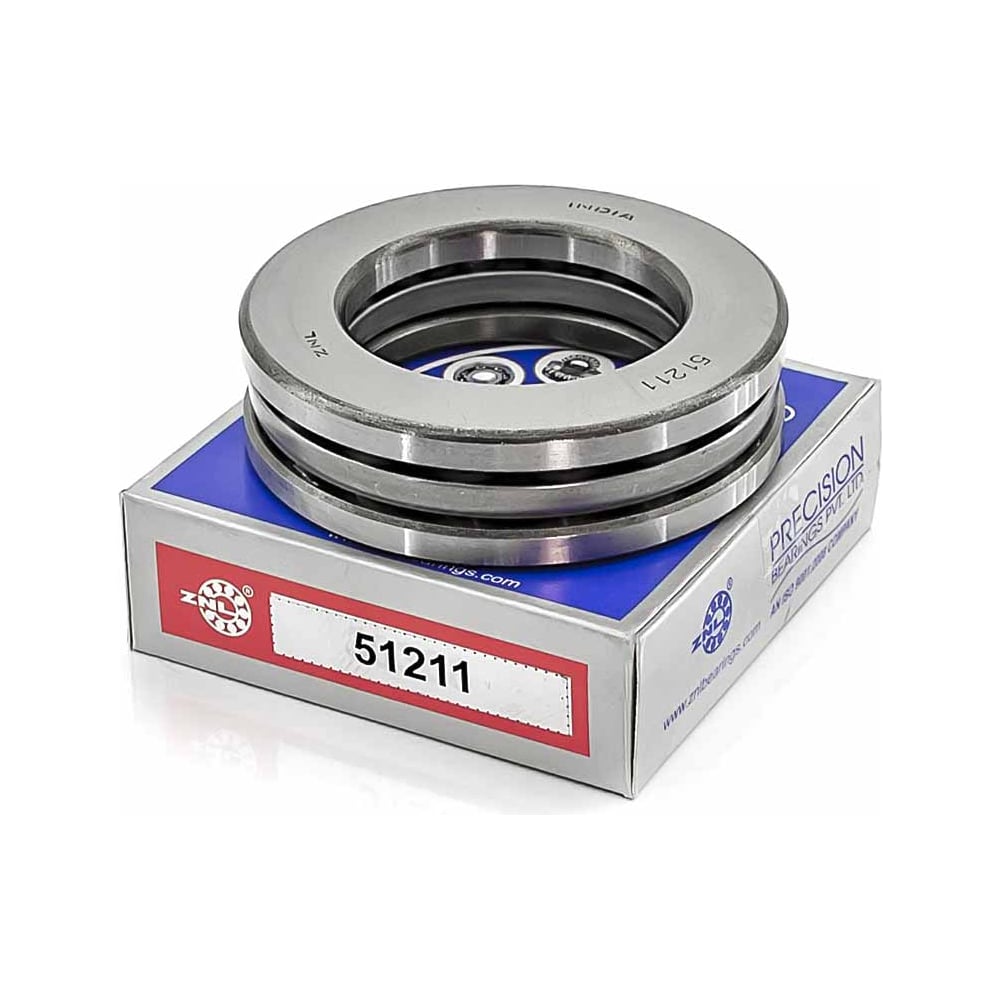 Изображение товара Подшипник ZNL 8211 51211 шариковый однорядный, грузоподъемность 146 кН, 55х90 мм