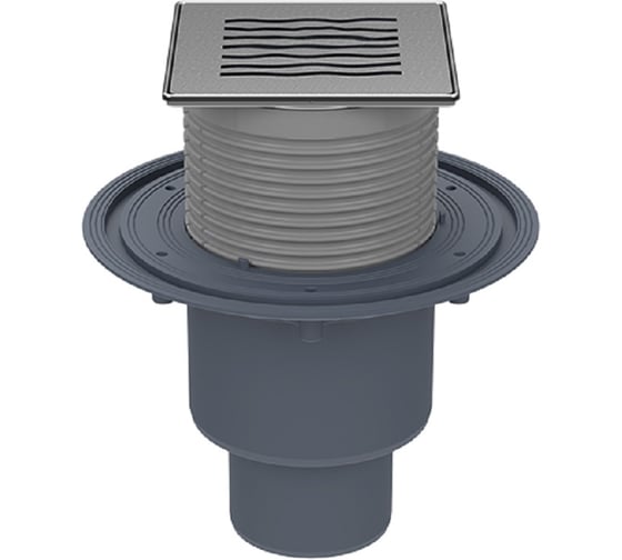 Изображение товара Трап с сухим сифоном HL "Primus blue", с решеткой 3123 (КЛИК-КЛАК) с вертикальным выпуском DN50/75/110 HL 310Prblue-3123