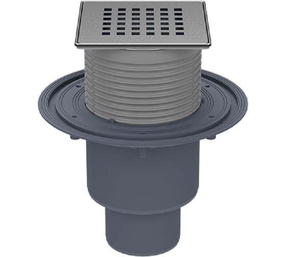 Изображение товара Трап с сухим сифоном HL "Primus blue", с решеткой 3120 (КЛИК-КЛАК) с вертикальным выпуском DN50/75/110 HL 310Prblue-3120