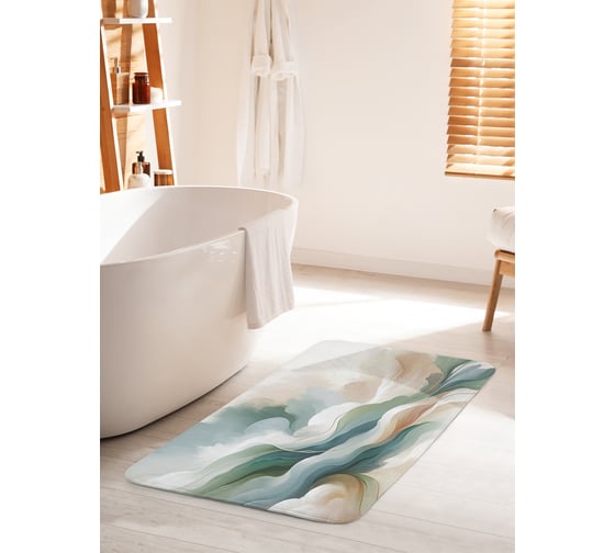 Изображение товара Коврик для ванной комнаты и туалета противоскользящий JOYARTY Волна краской 60x100 см bath_sd3472_60x100
