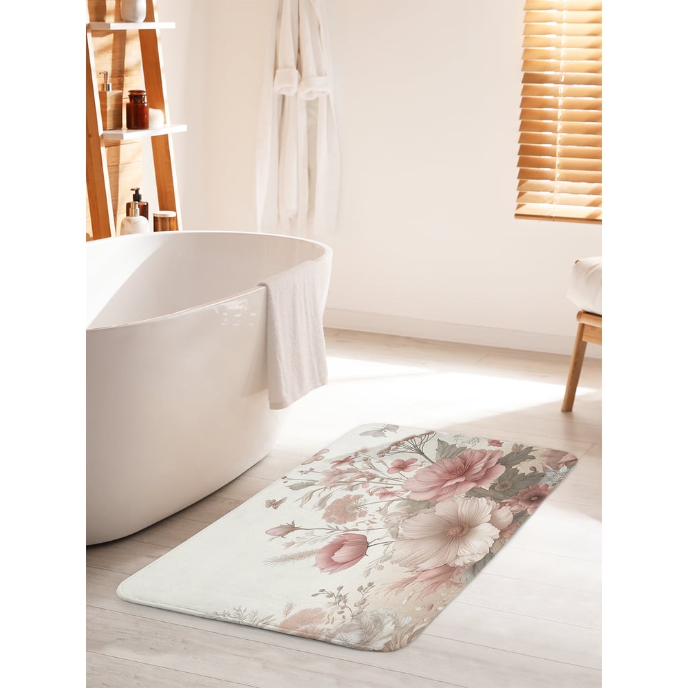 Изображение товара Коврик для ванной комнаты и туалета JOYARTY Ботаника 60x100 см антискользящий