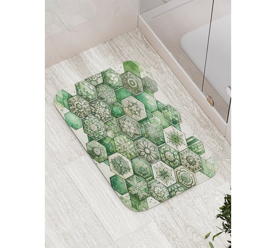 Изображение товара Коврик для ванной комнаты и туалета противоскользящий JOYARTY Восточная плитка 52x77 см bath_sd3575