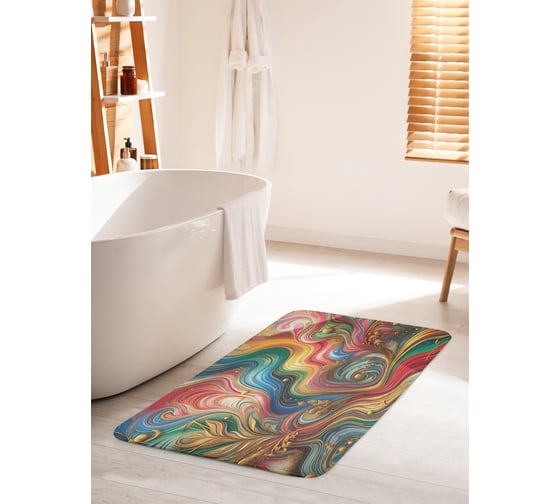 Изображение товара Коврик для ванной комнаты и туалета противоскользящий JOYARTY Восточные мотивы 60x100 см bath_sd3572_60x100