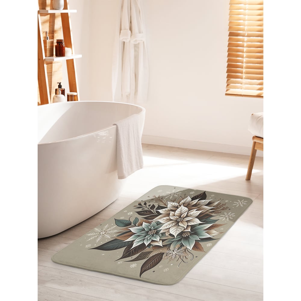 Изображение товара Коврик для ванной и туалета JOYARTY 60x100 см Букет в снежинках