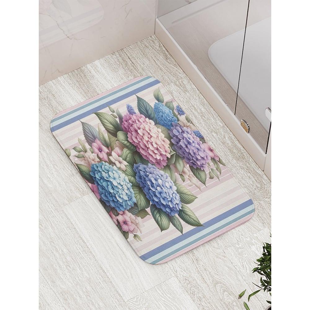 Изображение товара Коврик для ванной JOYARTY Гортензия 52x77 см противоскользящий