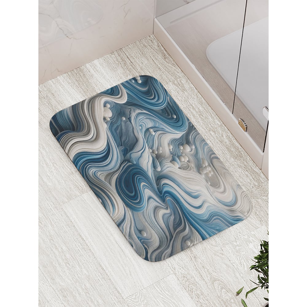 Изображение товара Коврик для ванной комнаты противоскользящий JOYARTY Волны 52x77 см