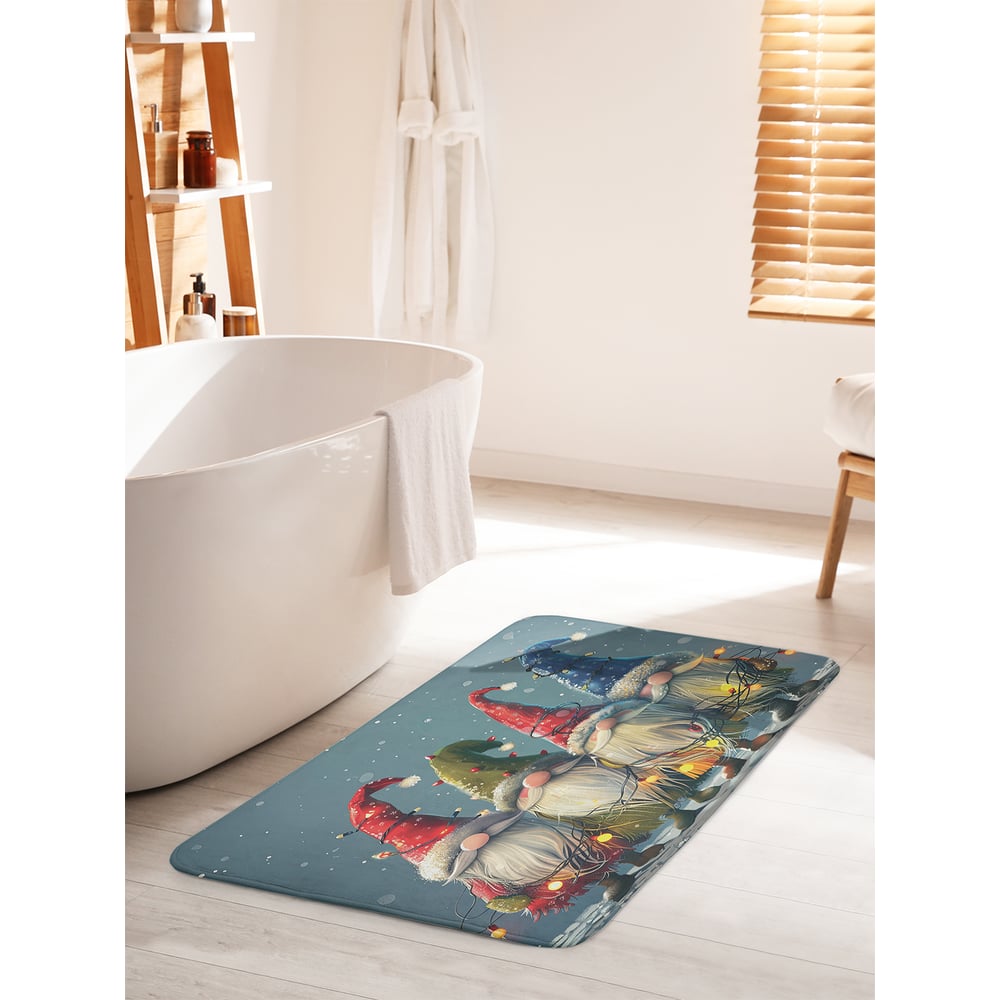 Изображение товара Коврик для ванной комнаты и туалета противоскользящий JOYARTY 60x100 см новогодний