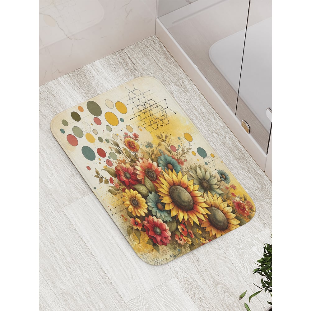 Изображение товара Коврик для ванной комнаты и туалета противоскользящий JOYARTY Волшебные цветы 52x77 см bath_sd3563